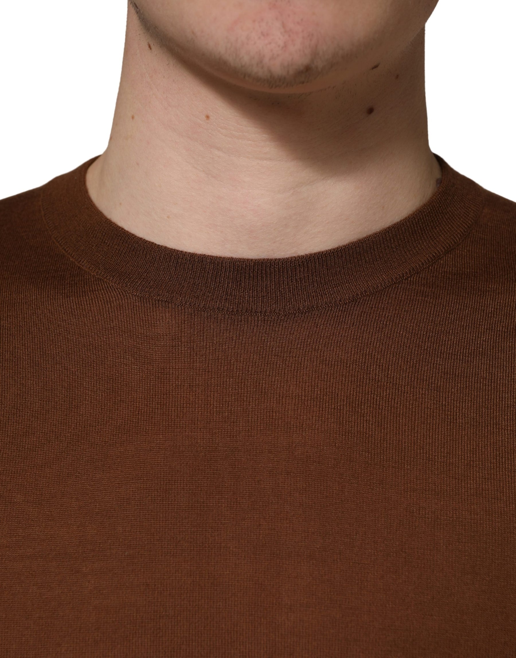 Dolce & Gabbana Brown Cashmere Men Crew Neck Pullover Sweater | Regal Royce