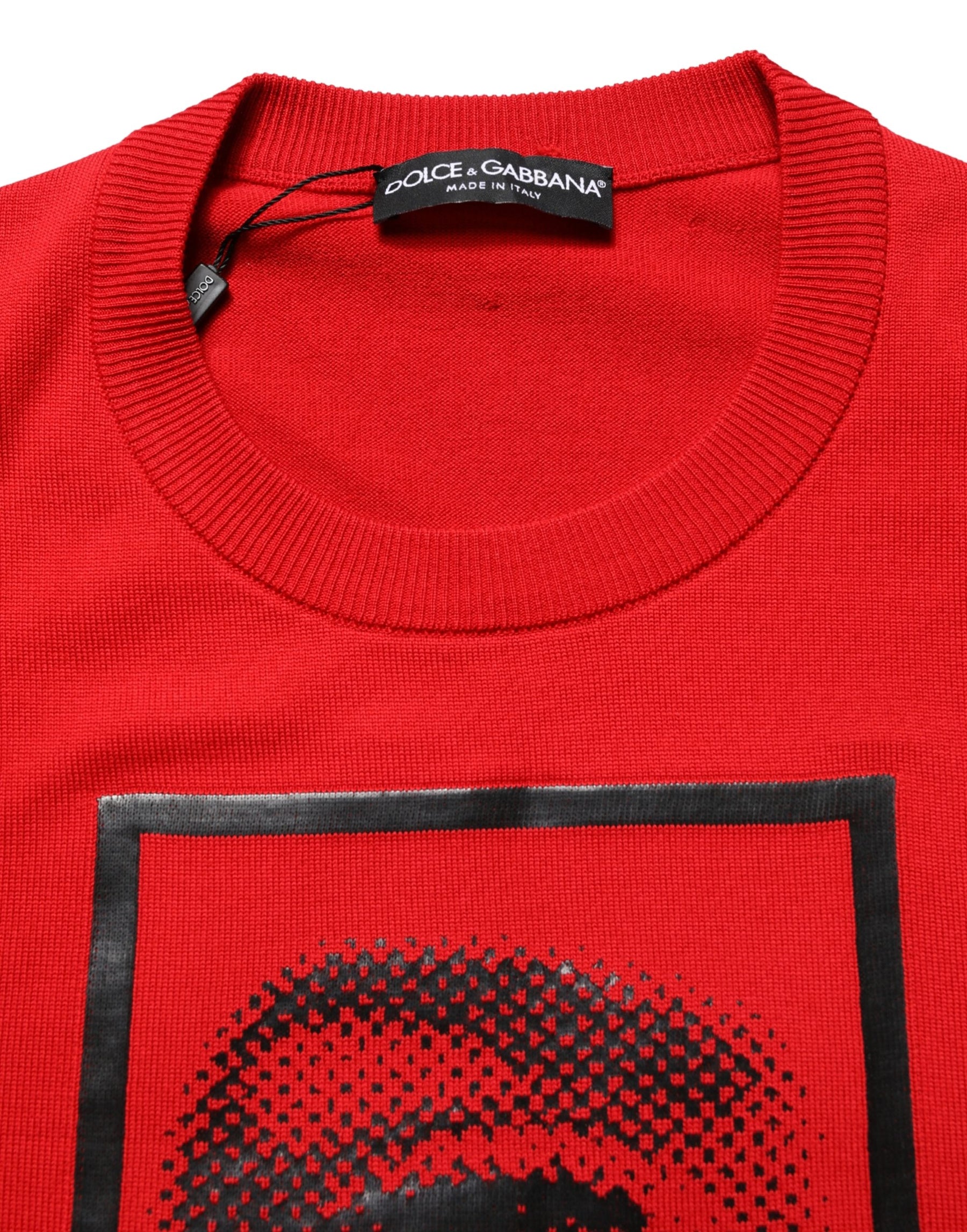 Dolce & Gabbana Red Eye Print Crew Neck Pullover Sweater | Regal Royce