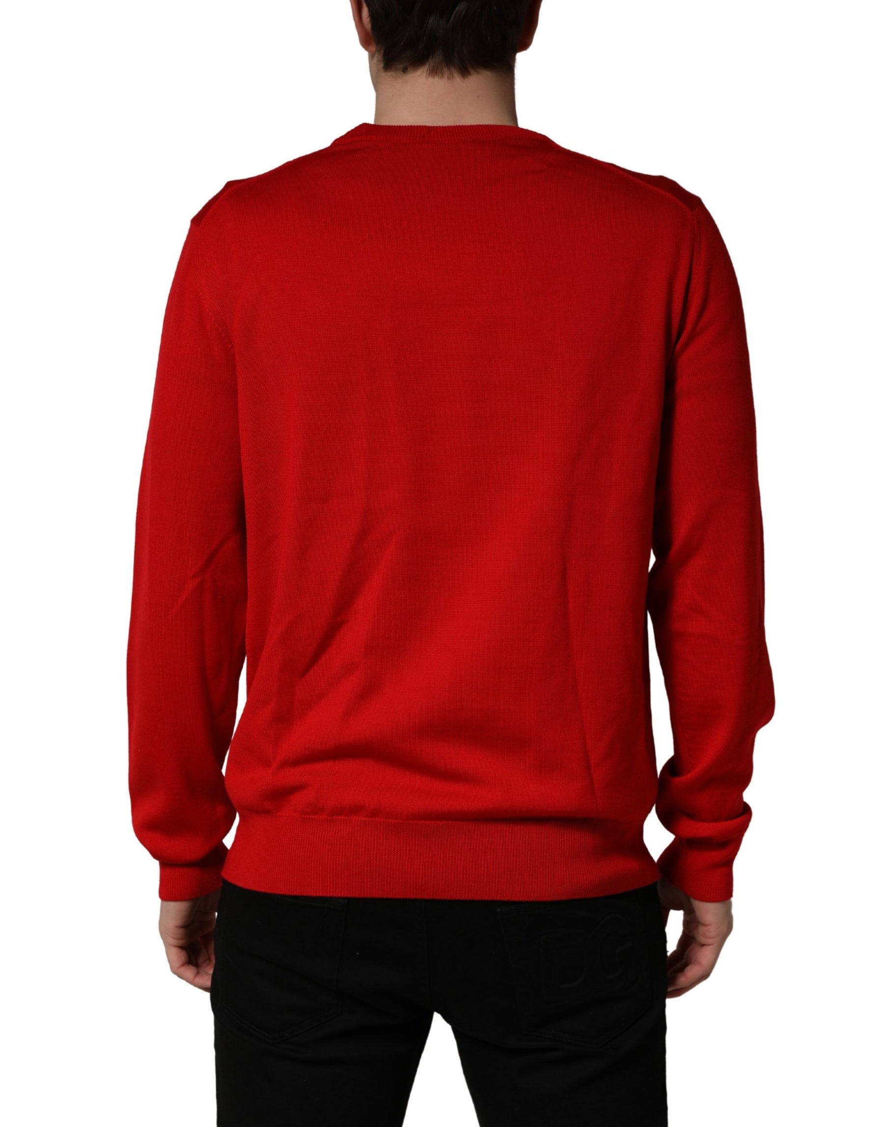 Dolce & Gabbana Red Eye Print Crew Neck Pullover Sweater | Regal Royce