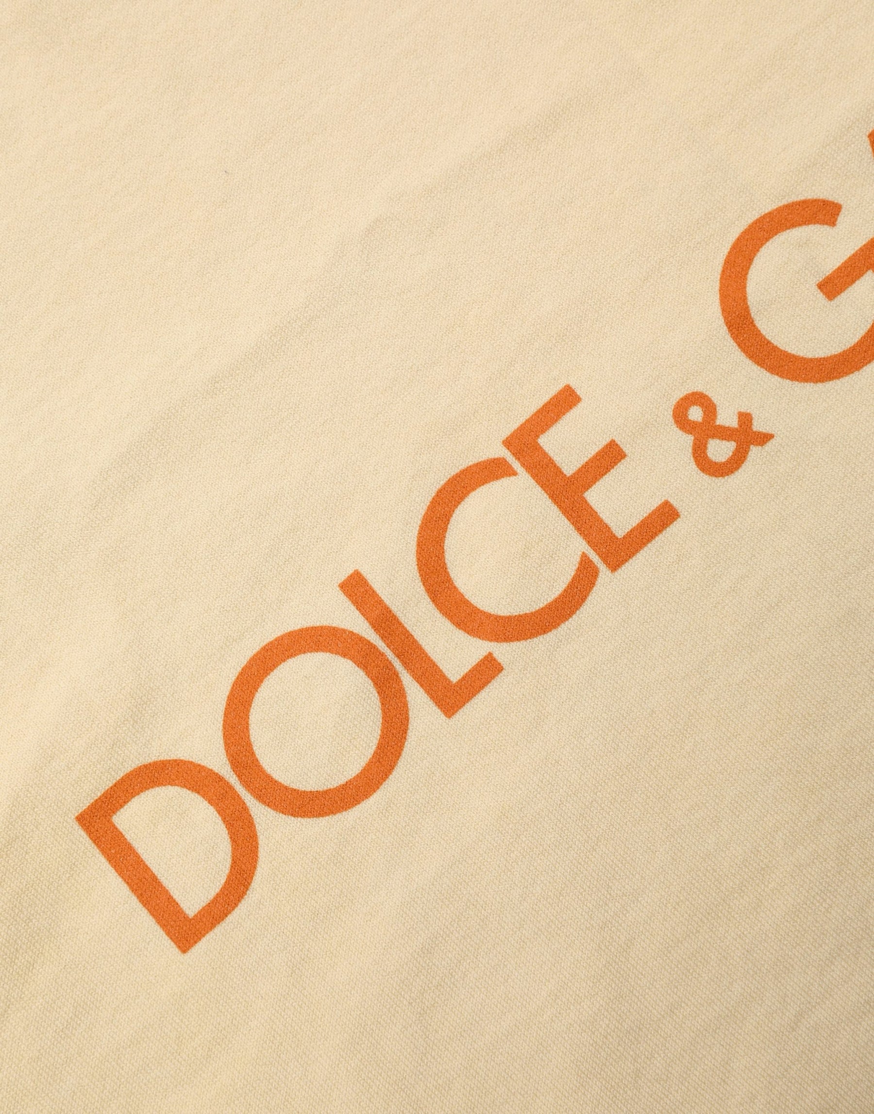 Dolce & Gabbana Yellow Logo Print Cotton Crew Neck T-shirt | Regal Royce