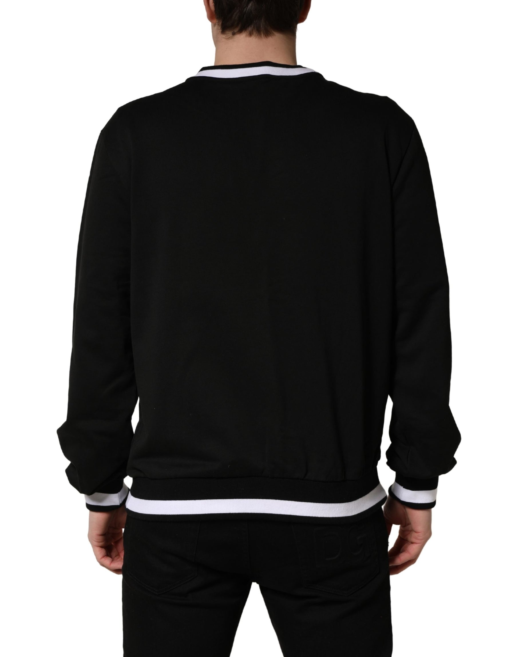 Dolce & Gabbana Black DGLogo Print Cotton Sweatshirt Sweater | Regal Royce