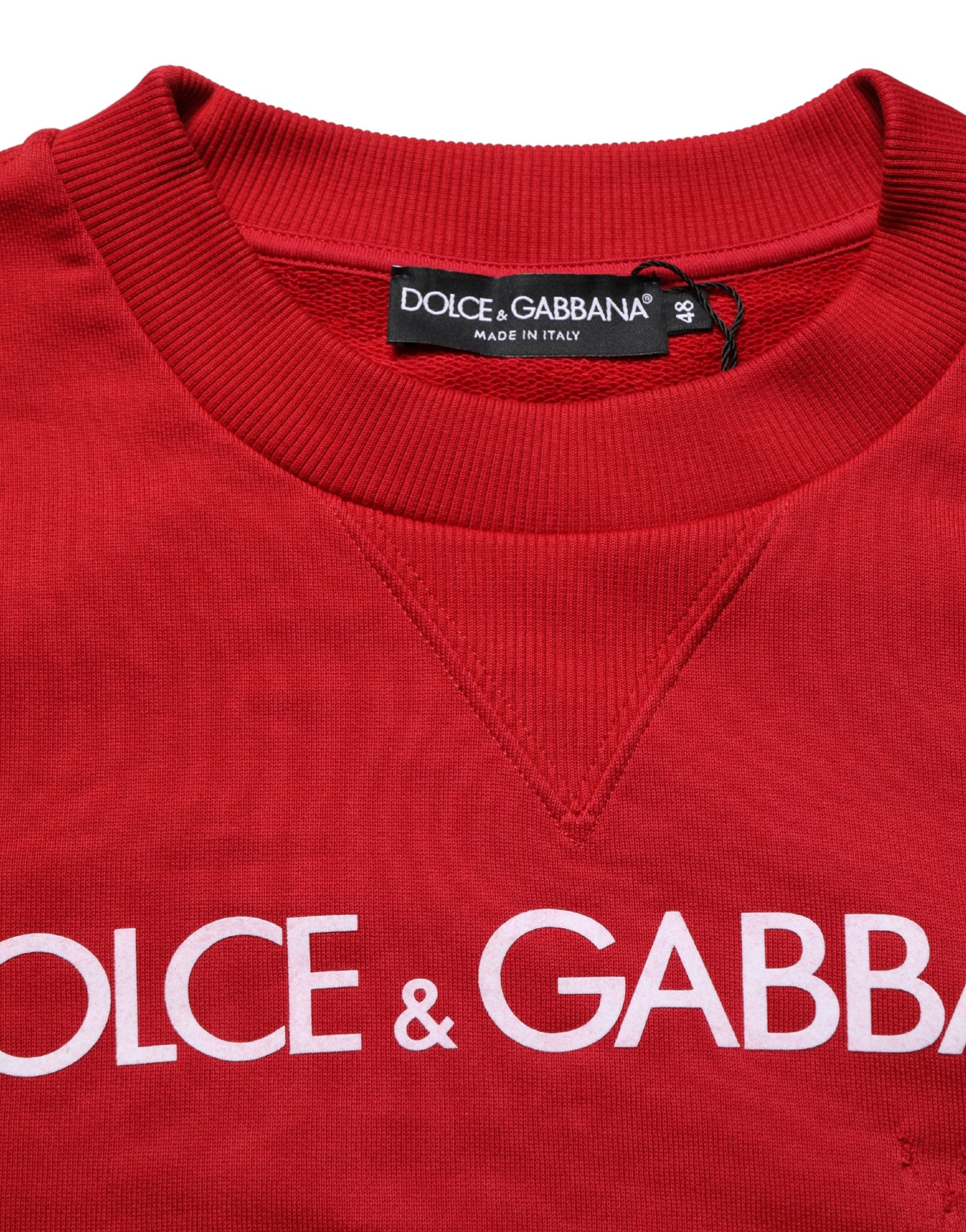 Dolce & Gabbana Red Cotton DG Logo Jersey Sweatshirt Sweater | Regal Royce