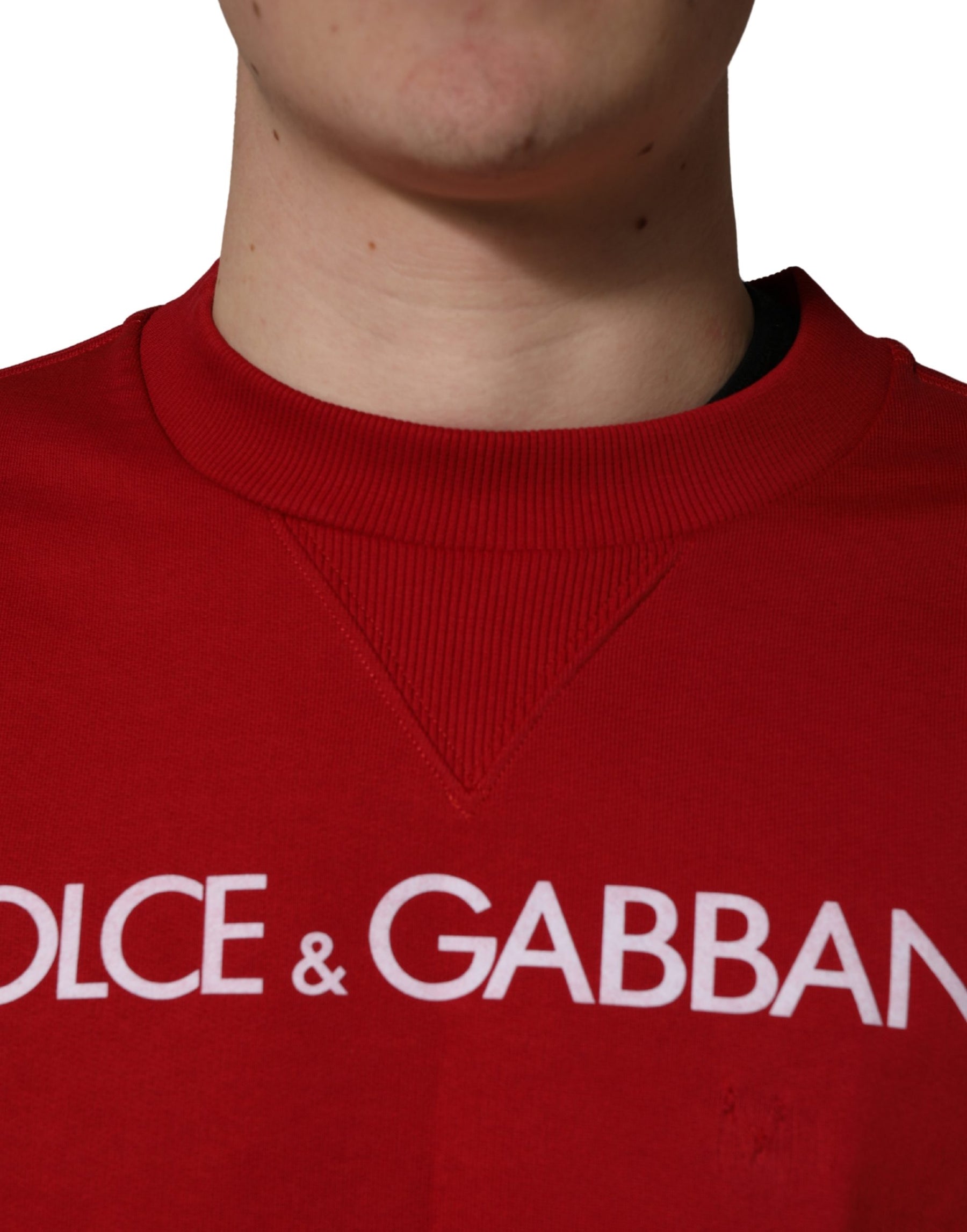 Dolce & Gabbana Red Cotton DG Logo Jersey Sweatshirt Sweater | Regal Royce