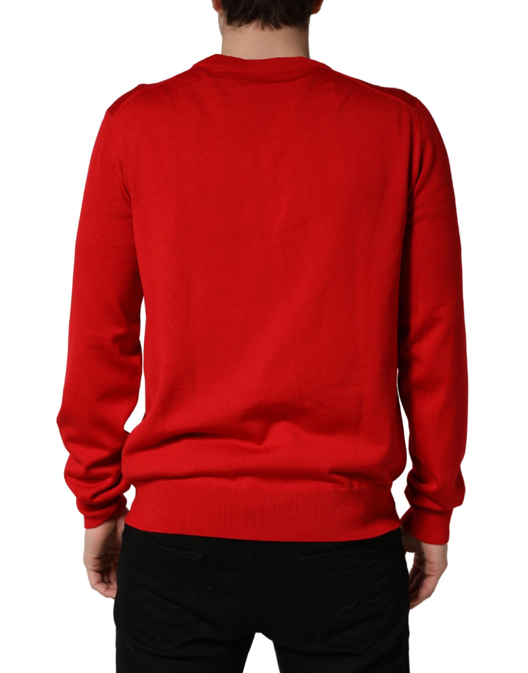 Dolce & Gabbana Red Eye Print Crew Neck Pullover Sweater | Regal Royce