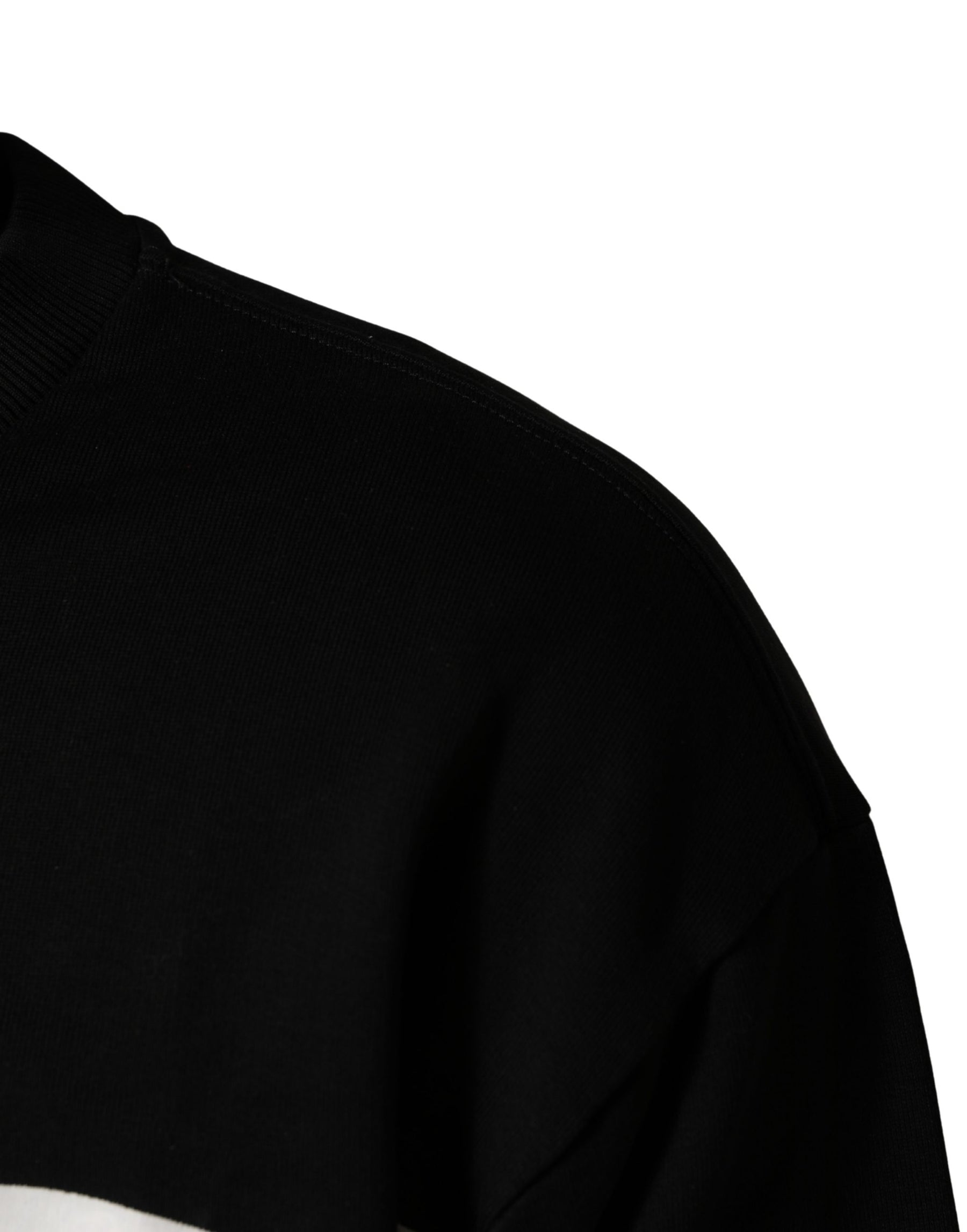 Dolce & Gabbana Black Logo Milano Cotton Sweatshirt Sweater | Regal Royce