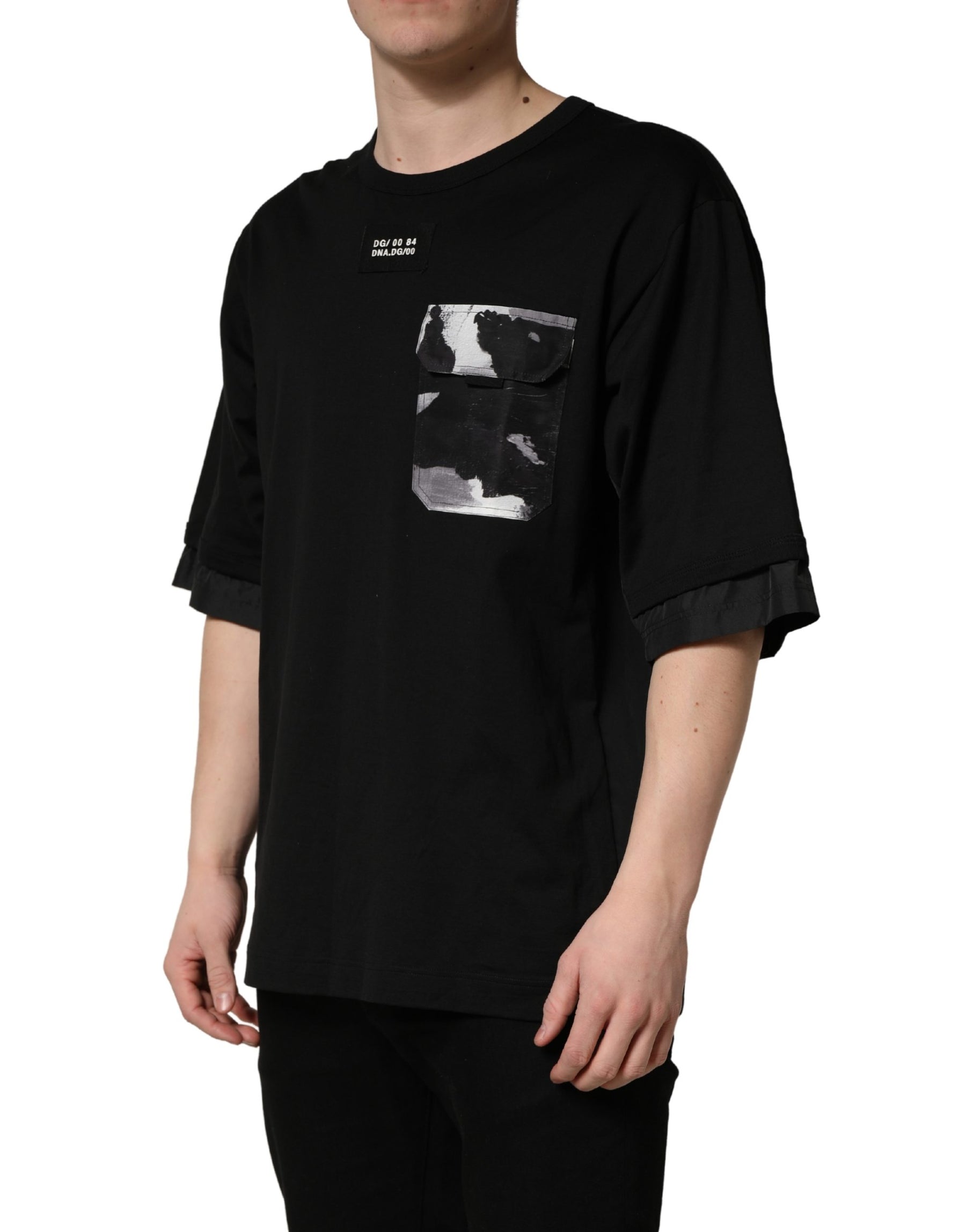 Dolce & Gabbana Black Camouflage Pocket Oversized T-shirt | Regal Royce