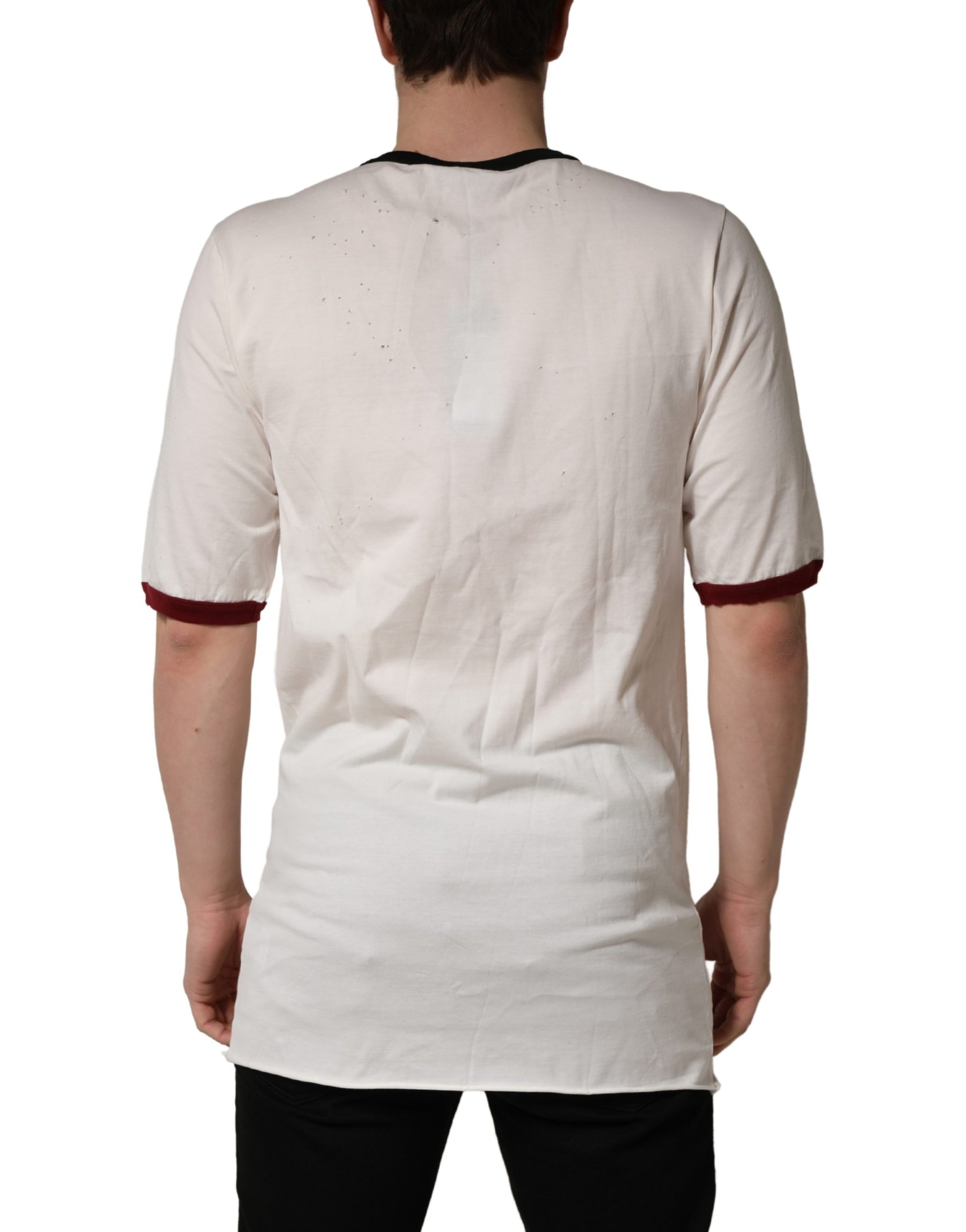 Dolce & Gabbana White King Of Love Print Cotton Men Jersey T-shirt | Regal Royce