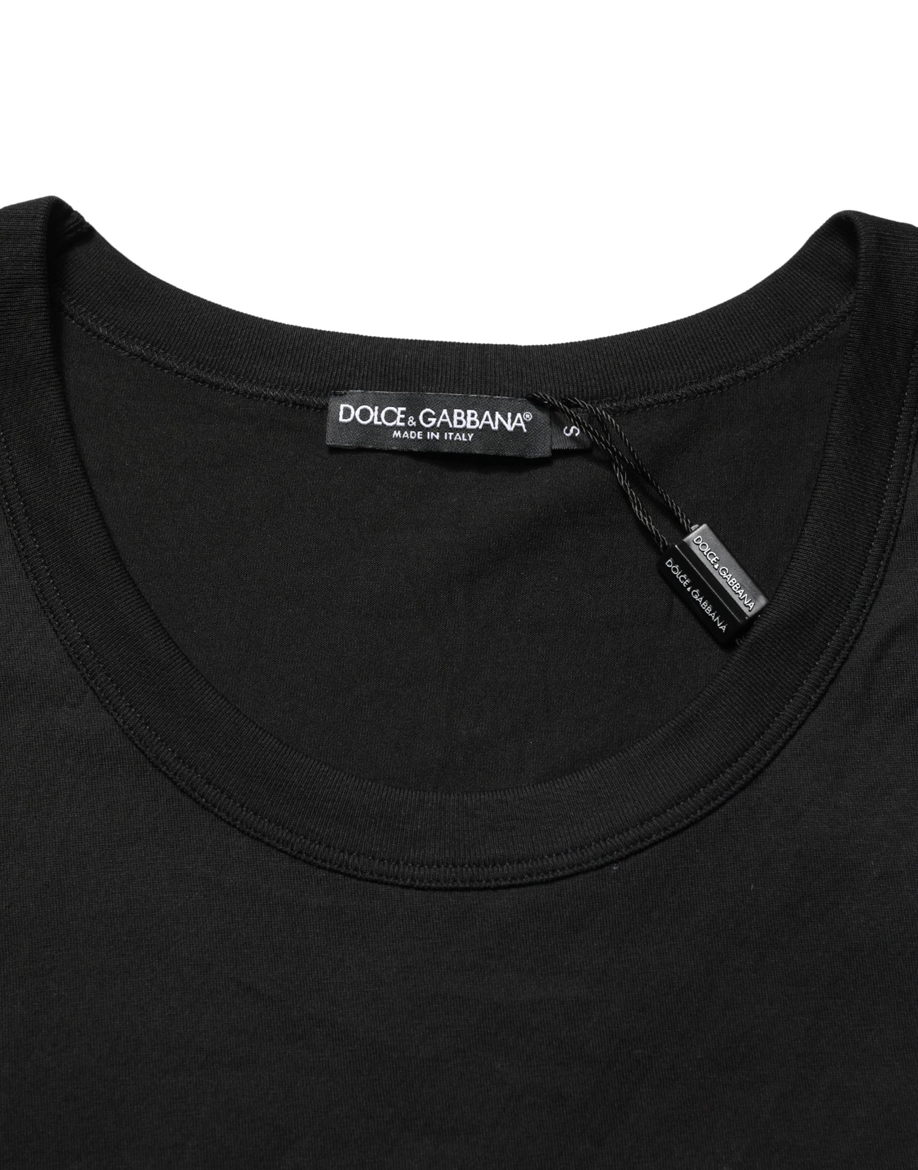 Dolce & Gabbana Black Cotton Sleeveless Men Tank Top T-shirt | Regal Royce