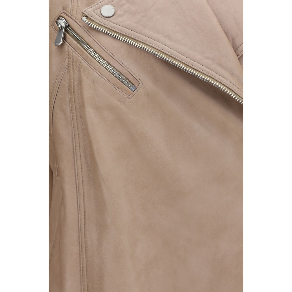 PINKO Beige Lambskin Leather Jacket | Regal Royce