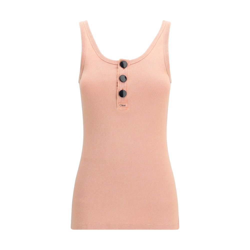 Chloé Multicolor Cotton Sleeveles T-Shirt | Regal Royce