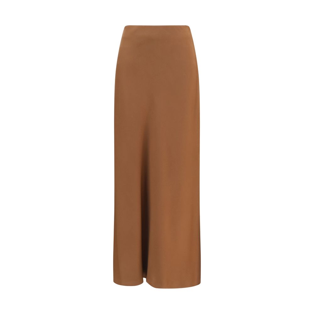 Brunello Cucinelli Brown Acetate Midi Skirt | Regal Royce