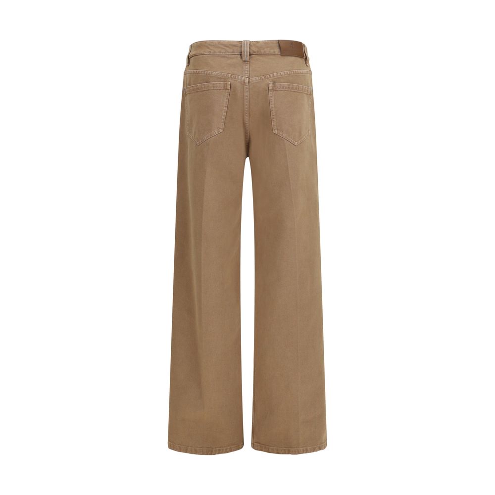 Brunello Cucinelli Brown Cotton Straight-Leg Jeans | Regal Royce