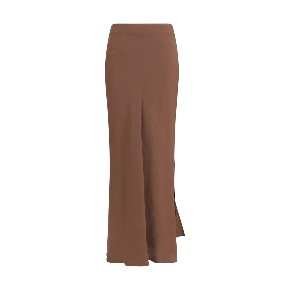 Brunello Cucinelli Brown Viscose Long Skirt | Regal Royce