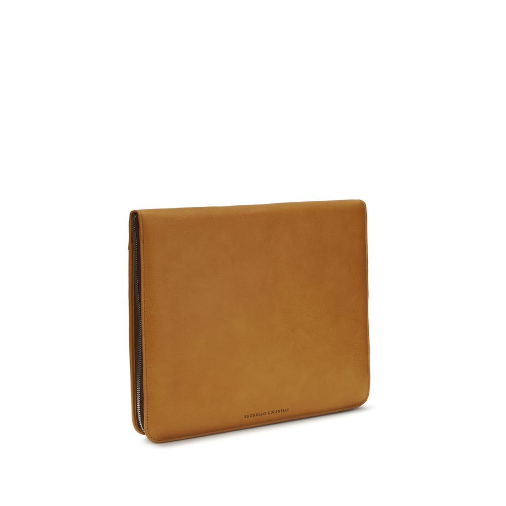 Brunello Cucinelli Brown Calf Leather Bos Taurus Wallet | Regal Royce