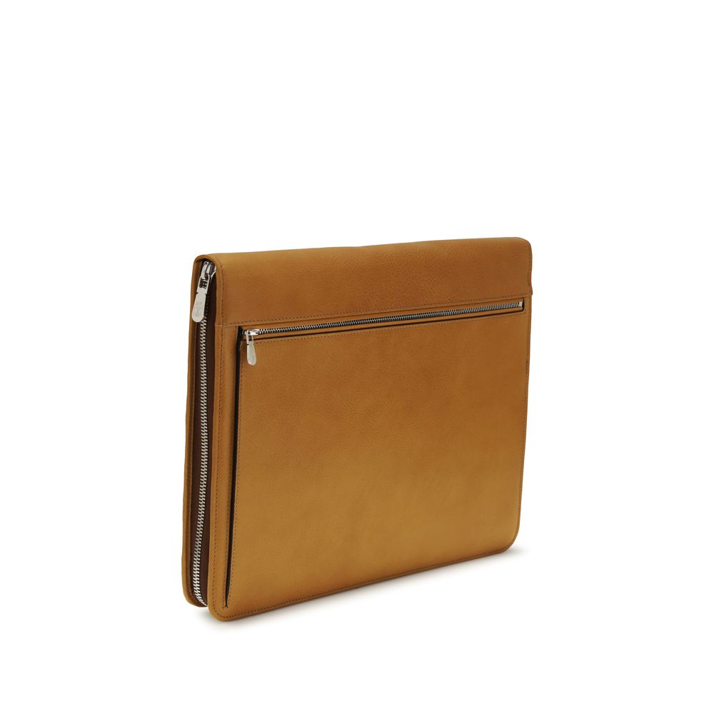 Brunello Cucinelli Brown Calf Leather Bos Taurus Wallet | Regal Royce