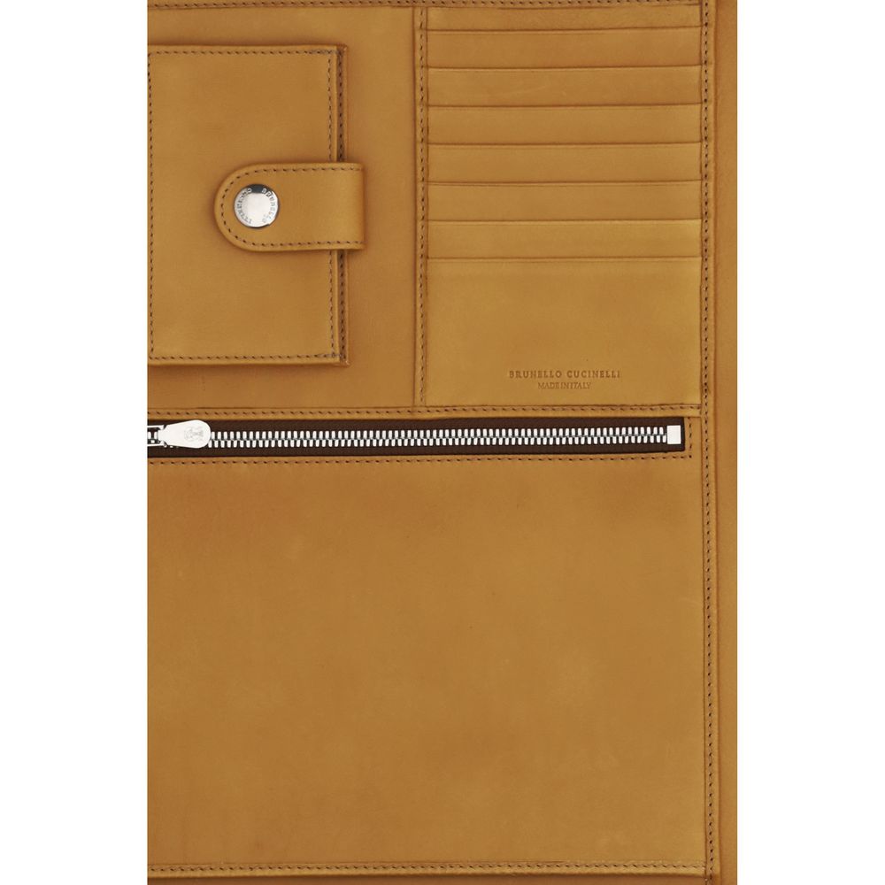 Brunello Cucinelli Brown Calf Leather Bos Taurus Wallet | Regal Royce