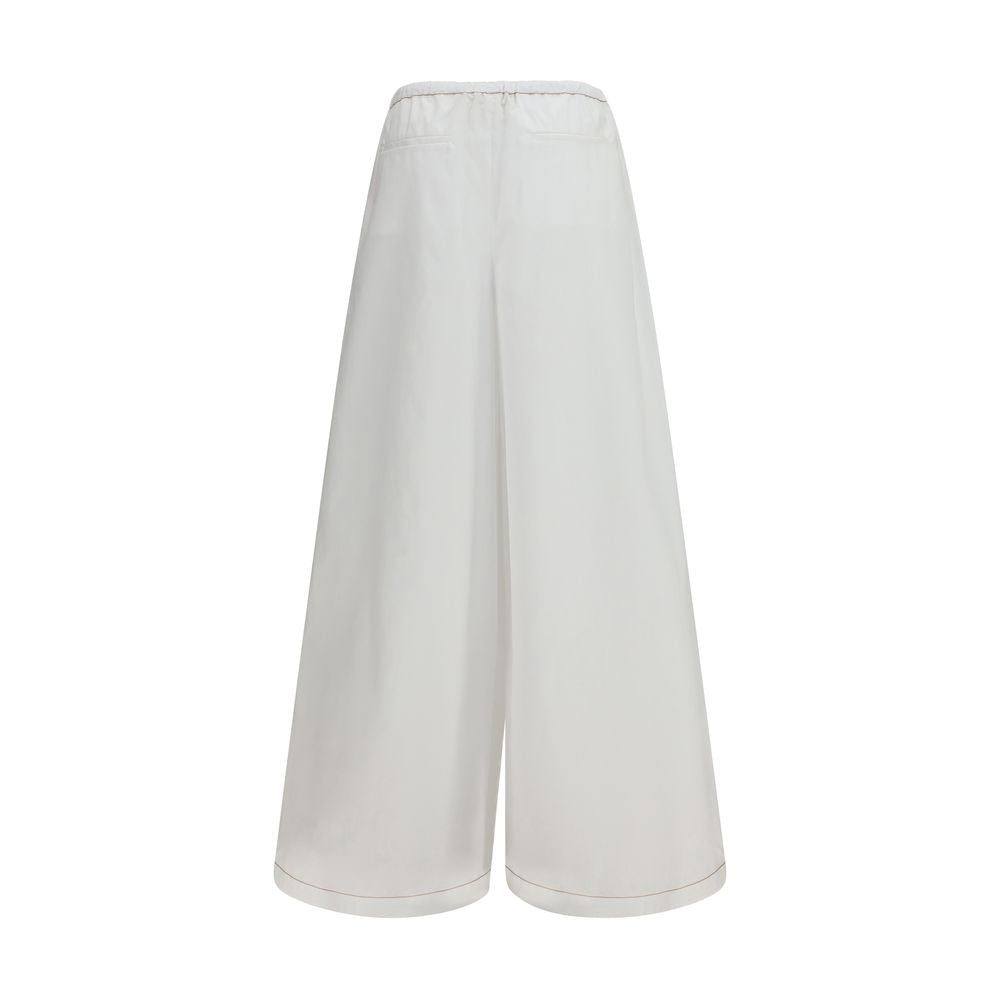 Marni White Cotton Casual Pants | Regal Royce