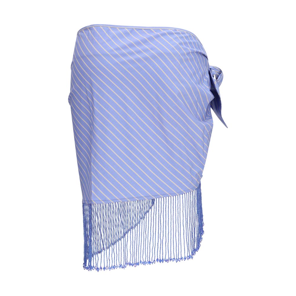 The Andamane Blue Cotton Midi Skirt | Regal Royce