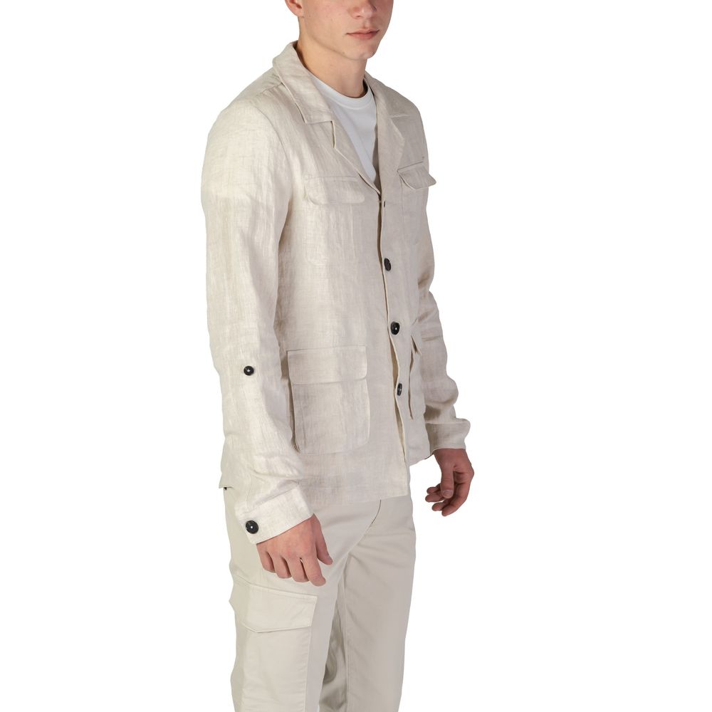 In My Hood Beige Linen Blazer | Regal Royce