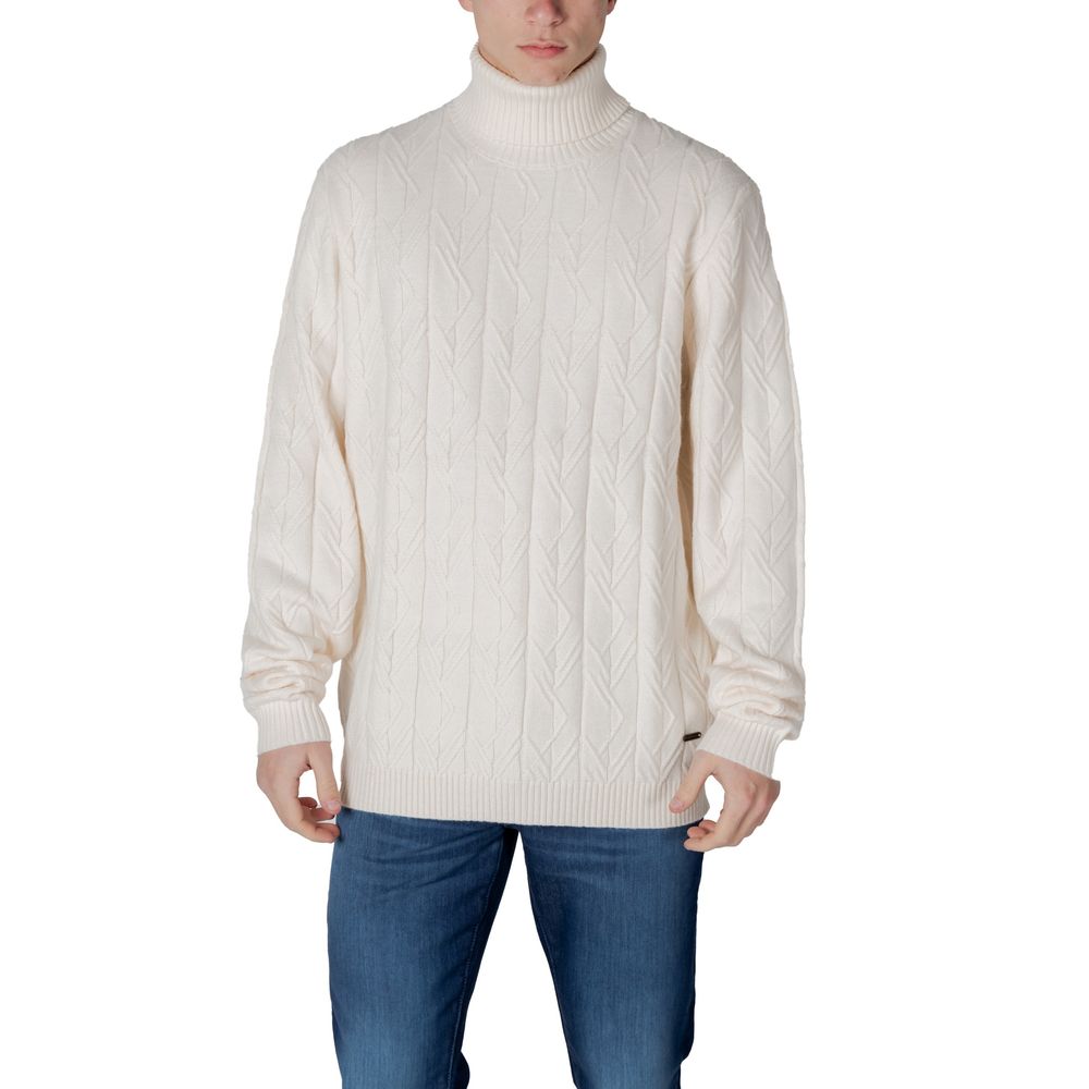 In My Hood Cream Polyester Turtleneck | Regal Royce