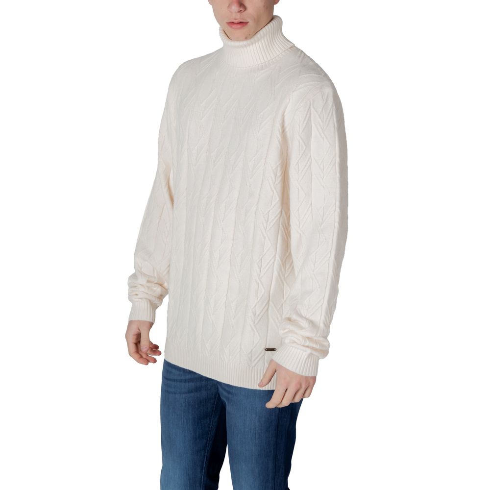 In My Hood Cream Polyester Turtleneck | Regal Royce