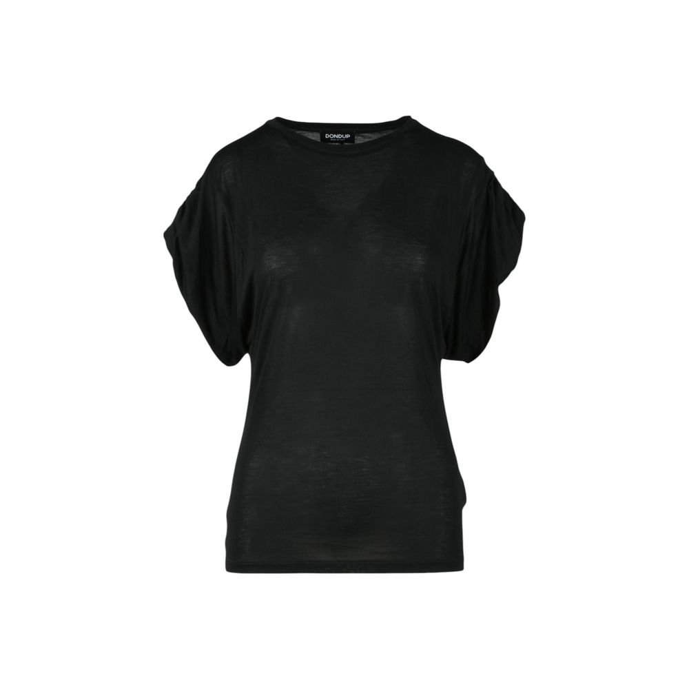Dondup Black Viscose T-Shirt | Regal Royce