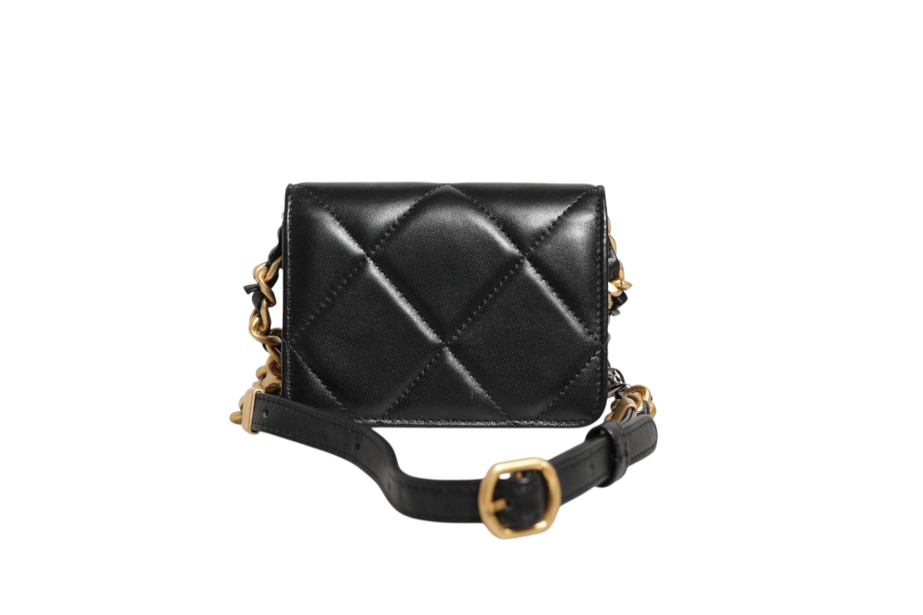 Chanel 19 Flap Coin Purse Quilted Leather Black Crossbody | Regal Royce