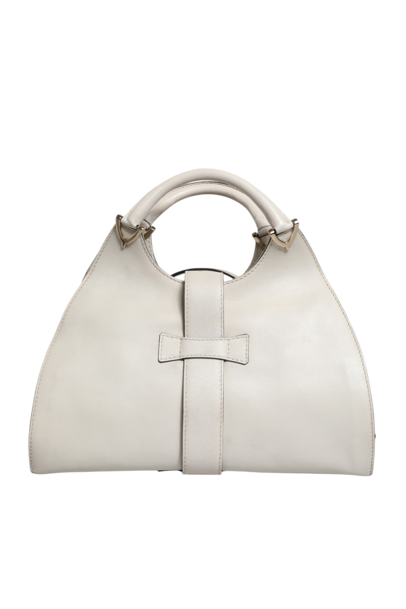 Gucci White Leather Stirrup Top Handle Bag | Regal Royce