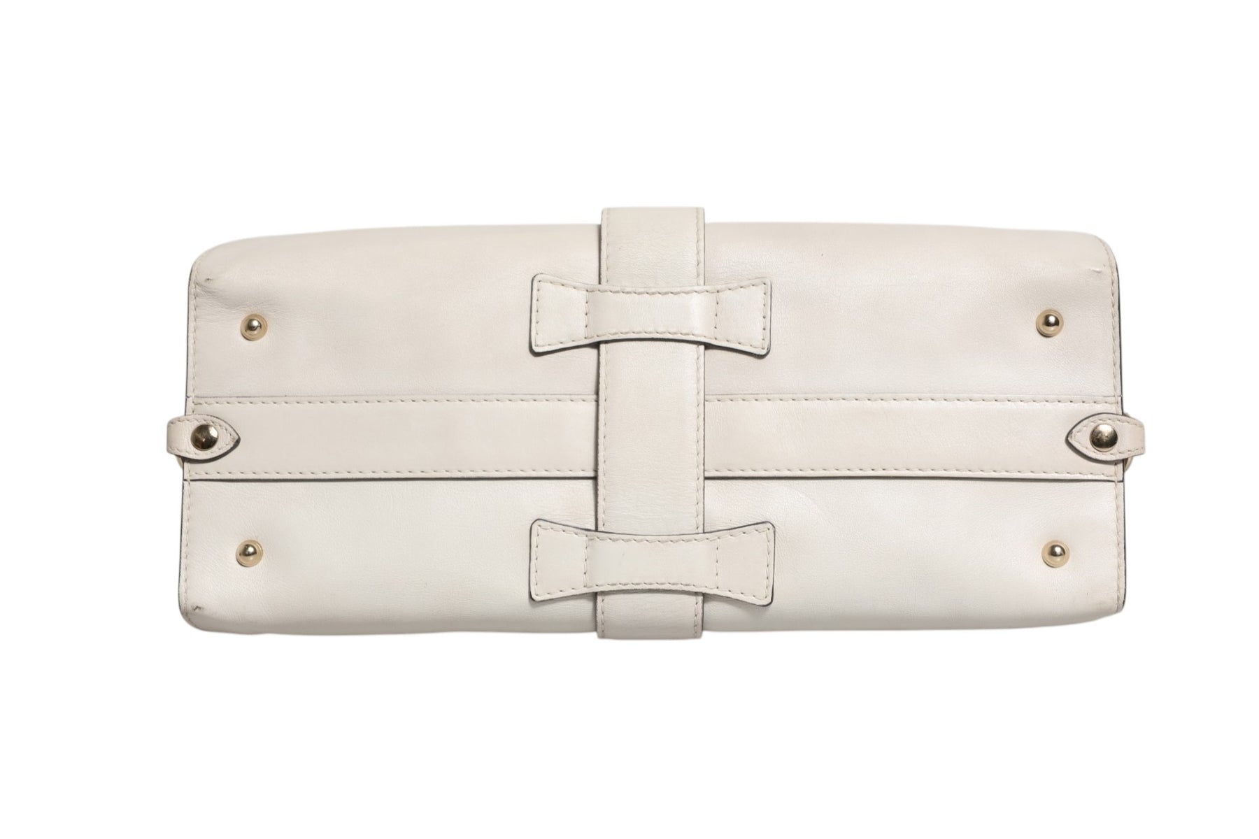 Gucci White Leather Stirrup Top Handle Bag | Regal Royce
