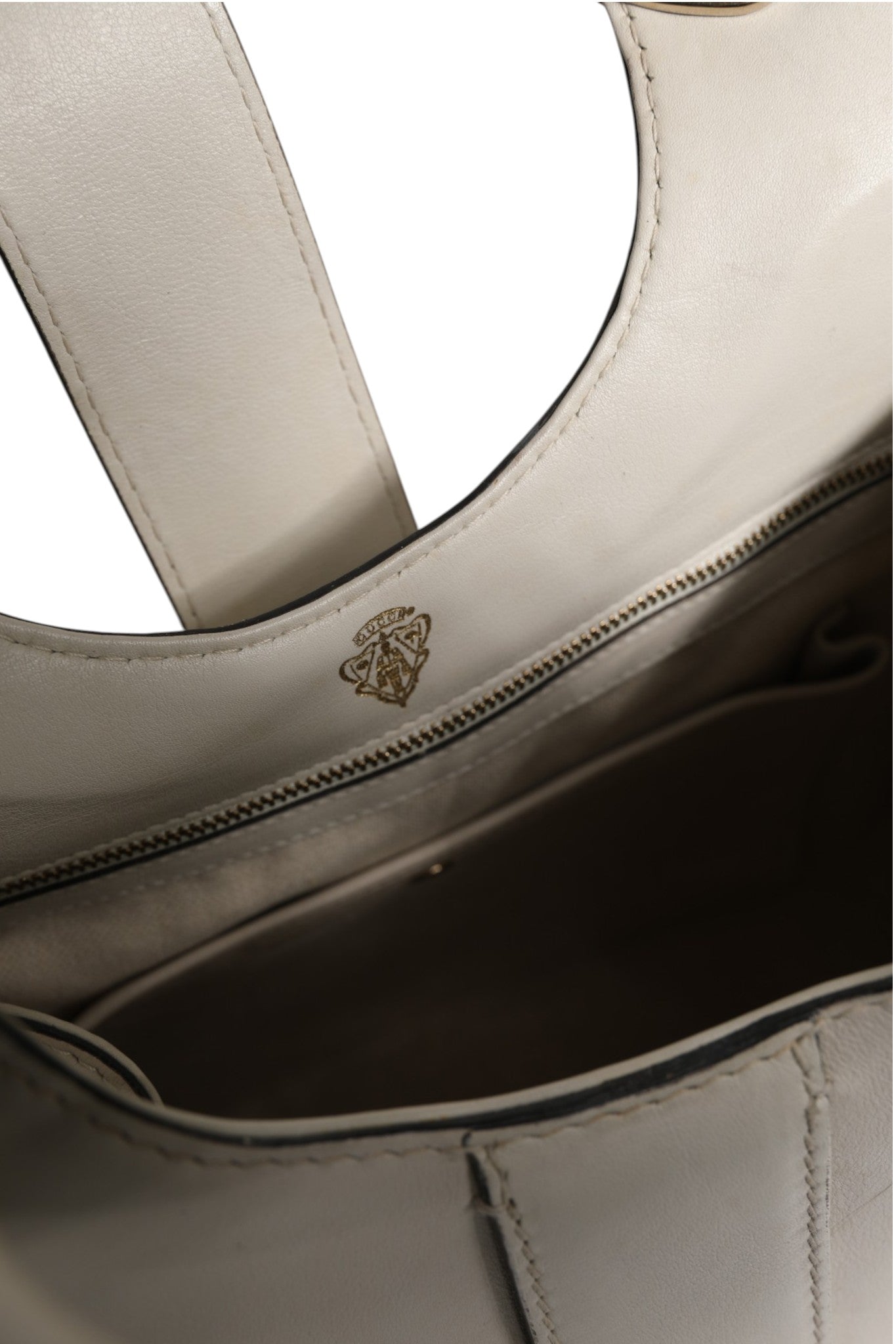 Gucci White Leather Stirrup Top Handle Bag | Regal Royce