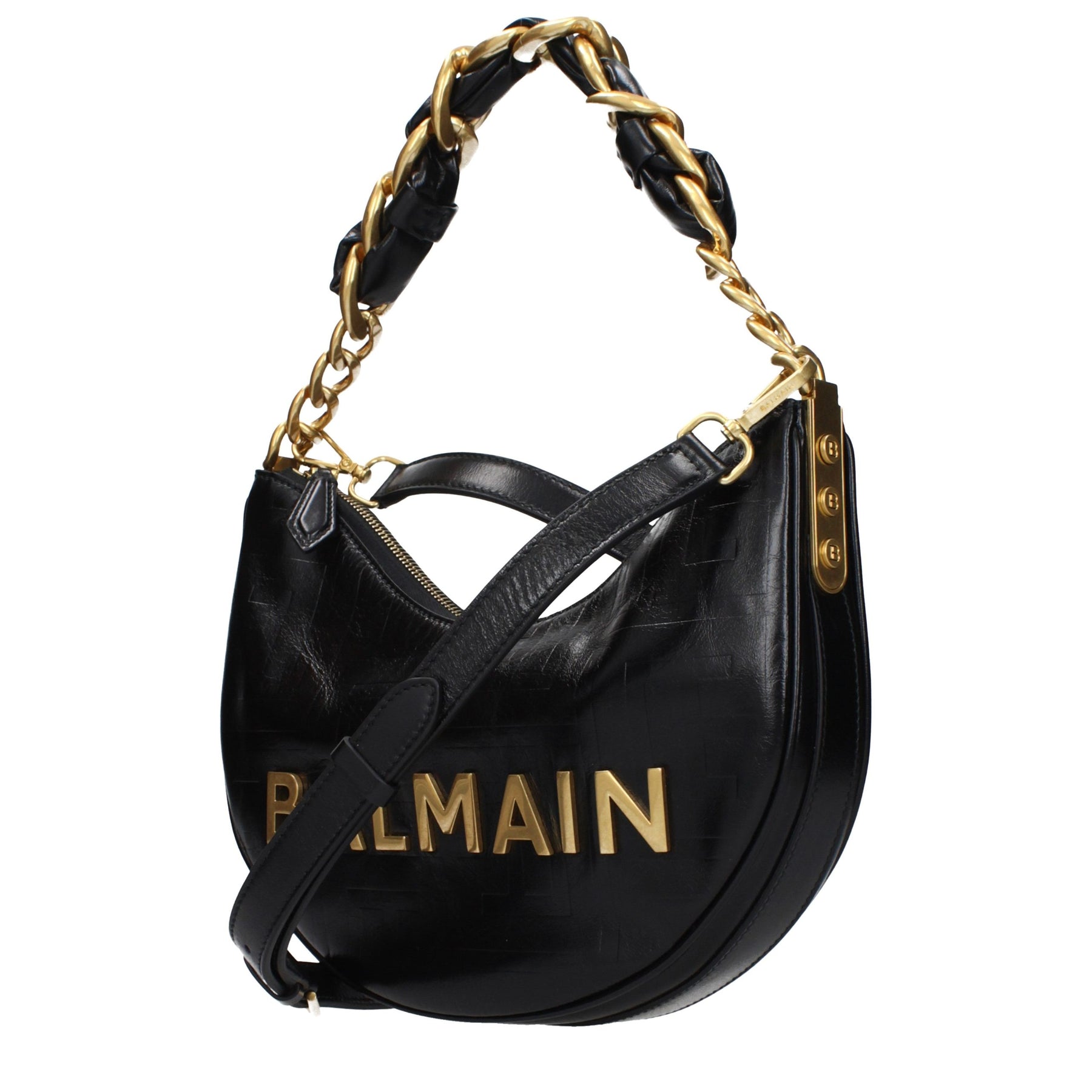 Balmain Black Leather Shoulder Bag | Regal Royce