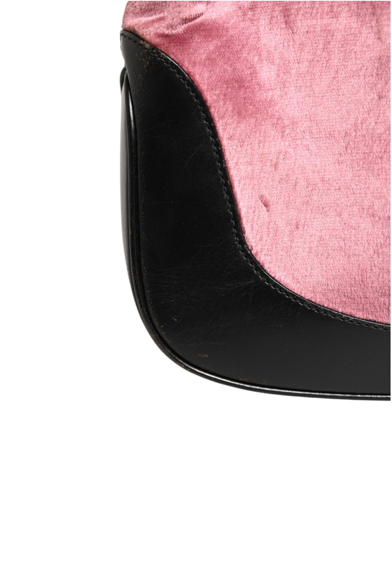 Gucci Jackie Pink Velvet And Black Leather Shoulder Bag | Regal Royce