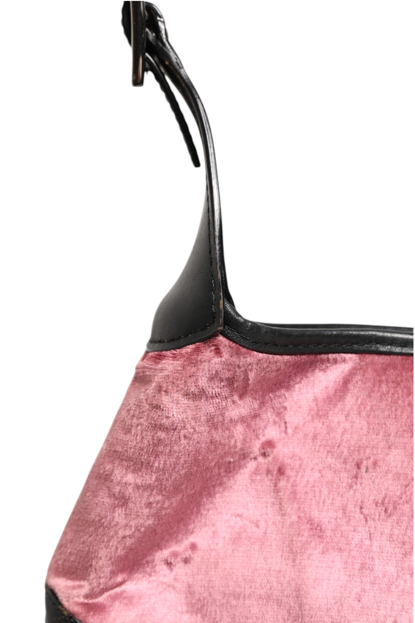 Gucci Jackie Pink Velvet And Black Leather Shoulder Bag | Regal Royce
