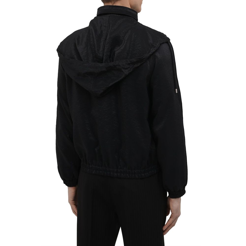 Saint Laurent Black Polyamide Bomber | Regal Royce