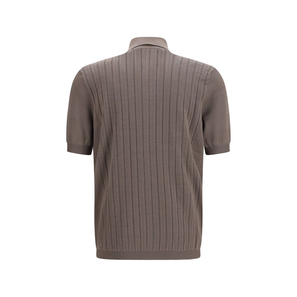 Brunello Cucinelli Brown Cotton Shortsleeve Shirt | Regal Royce