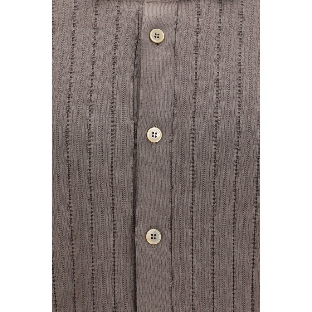 Brunello Cucinelli Brown Cotton Shortsleeve Shirt | Regal Royce