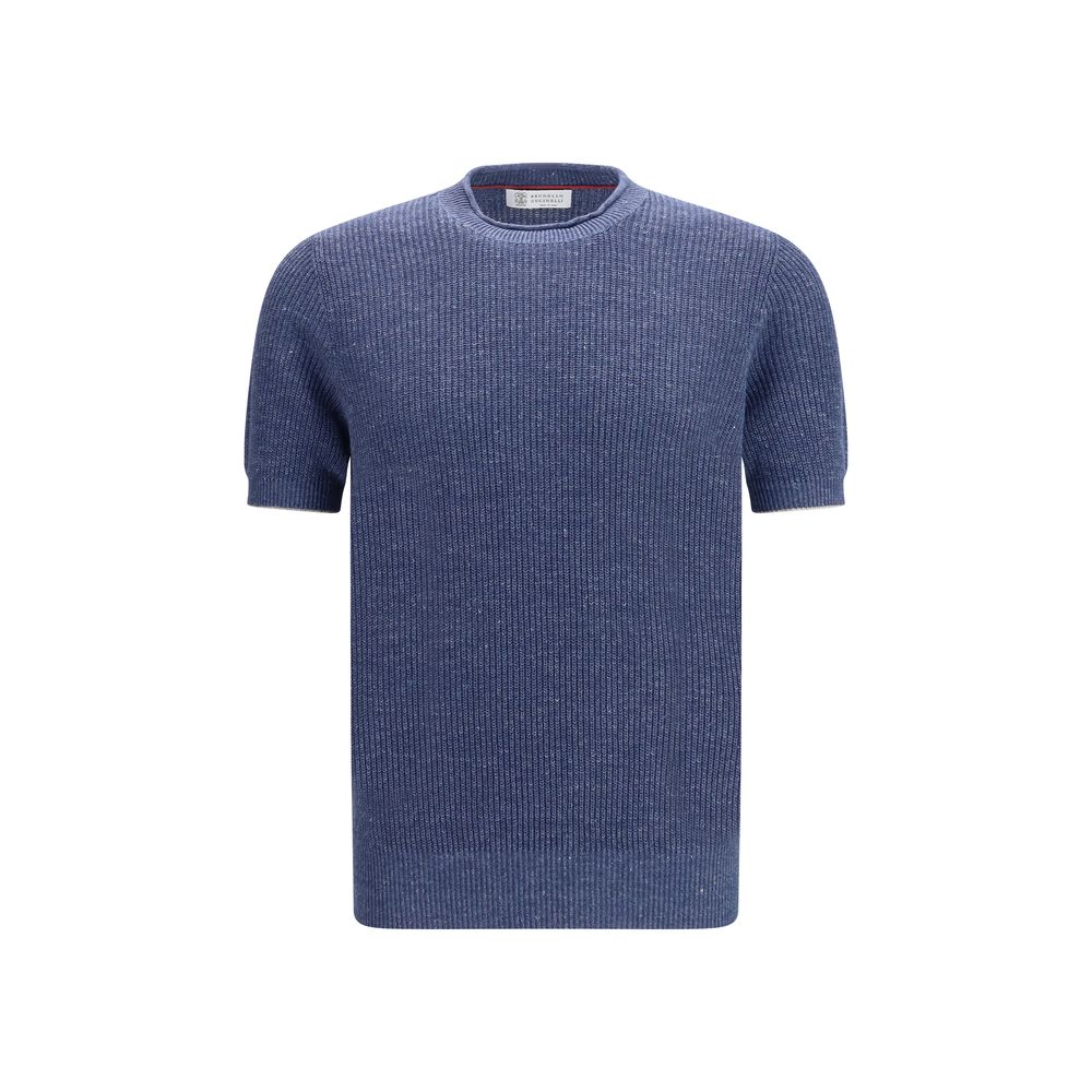 Brunello Cucinelli Blue Linen T-Shirt | Regal Royce