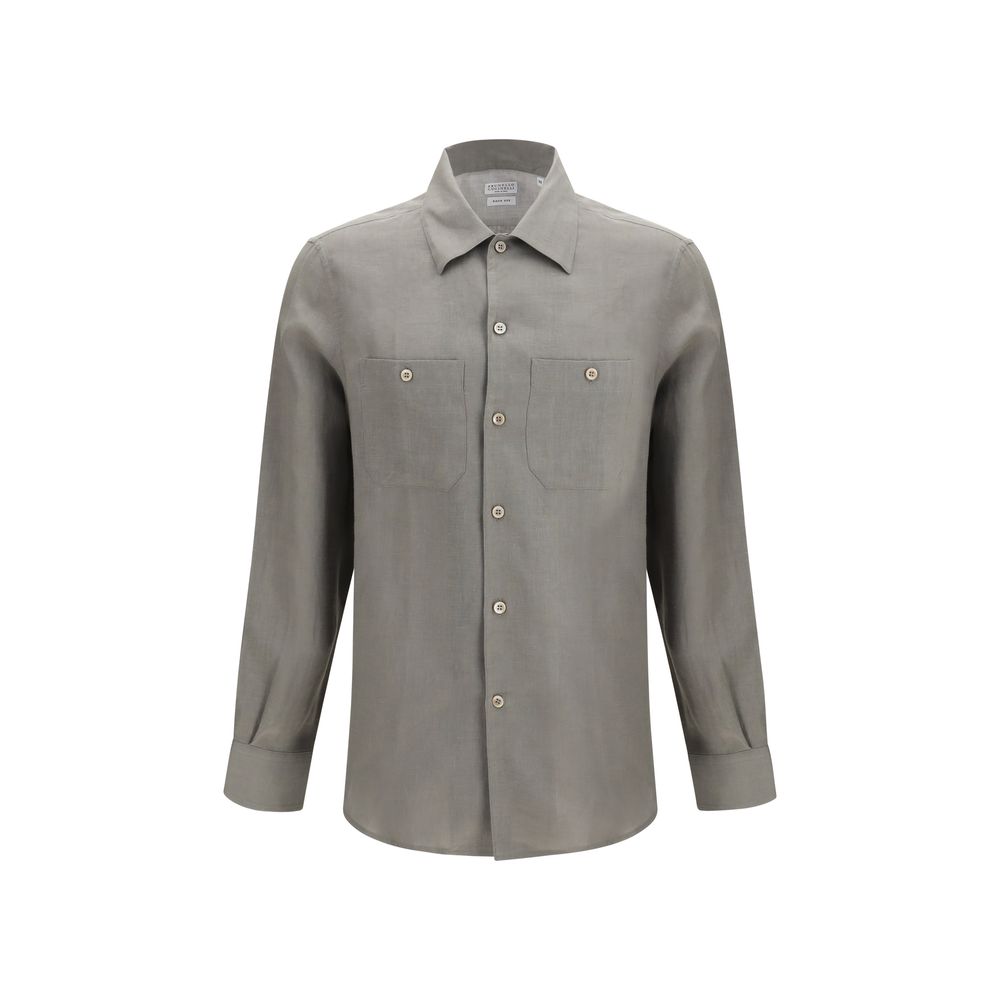 Brunello Cucinelli Bicolor Linen Dress Shirt | Regal Royce