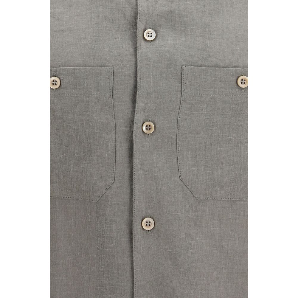 Brunello Cucinelli Bicolor Linen Dress Shirt | Regal Royce