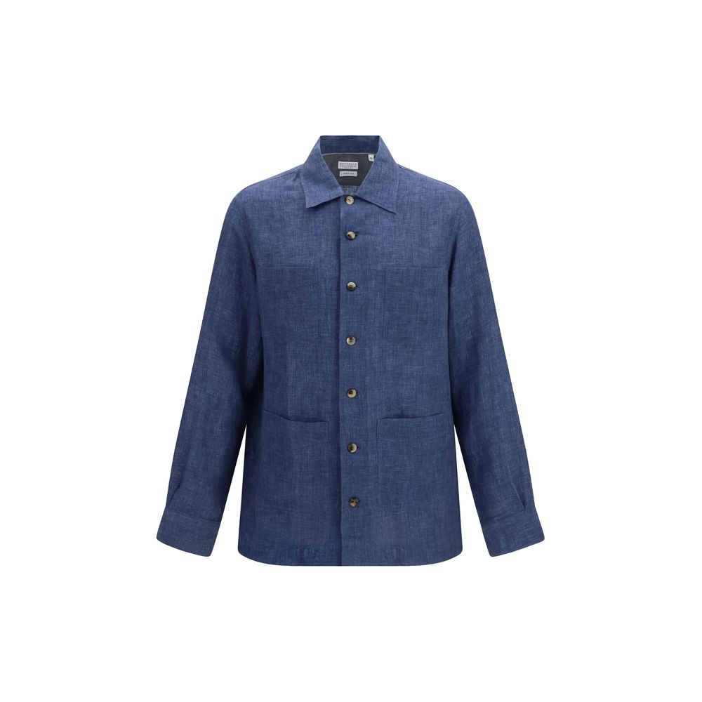 Brunello Cucinelli Blue Linen Blouse | Regal Royce