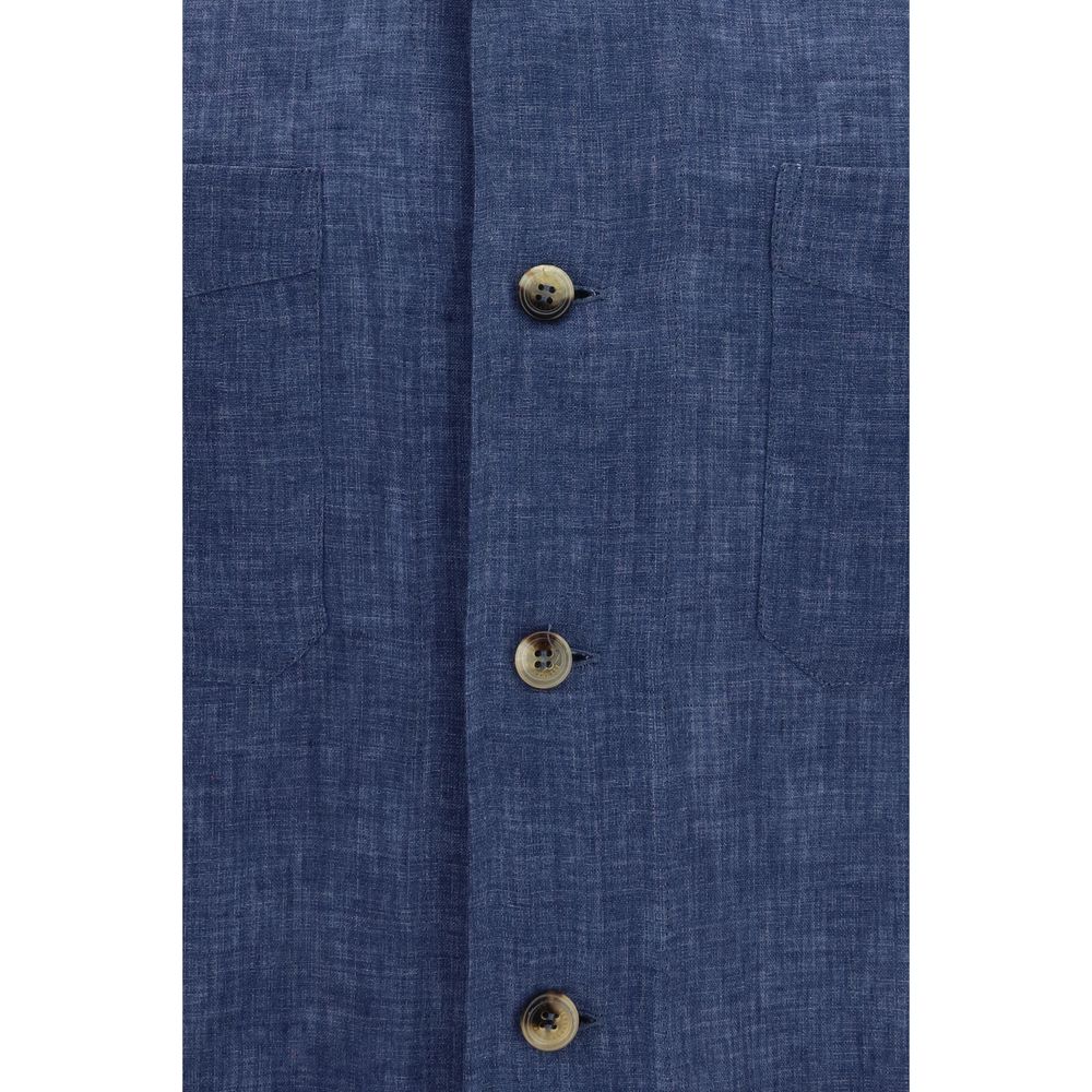 Brunello Cucinelli Blue Linen Blouse | Regal Royce