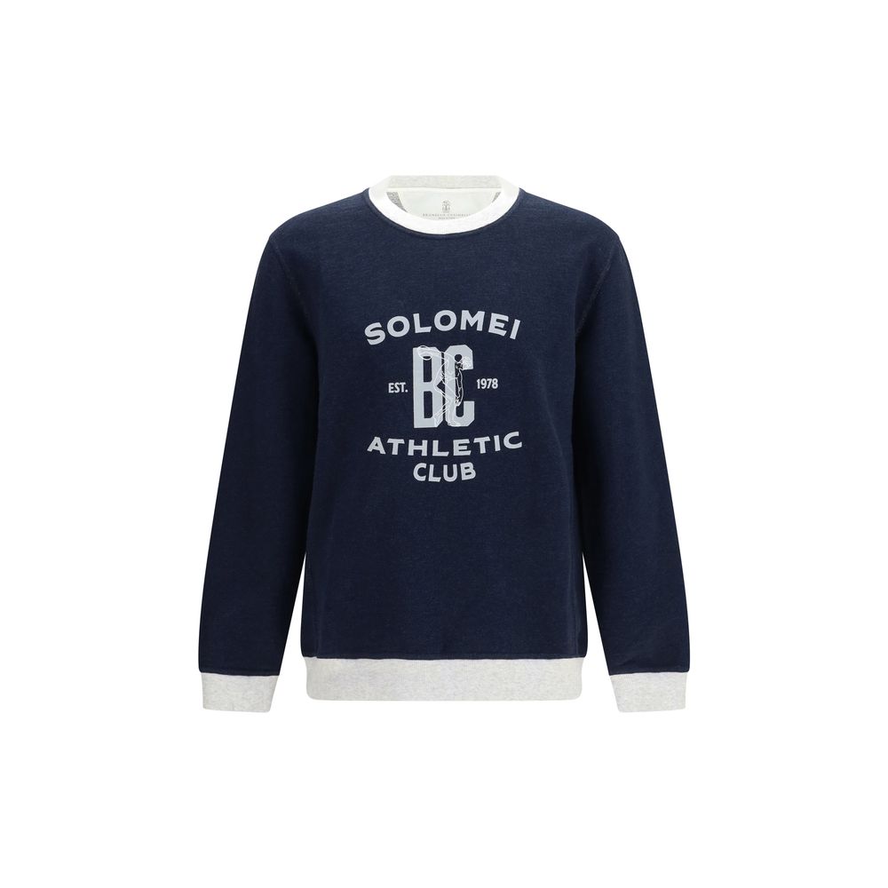Brunello Cucinelli Blue Cotton Sweatshirt | Regal Royce