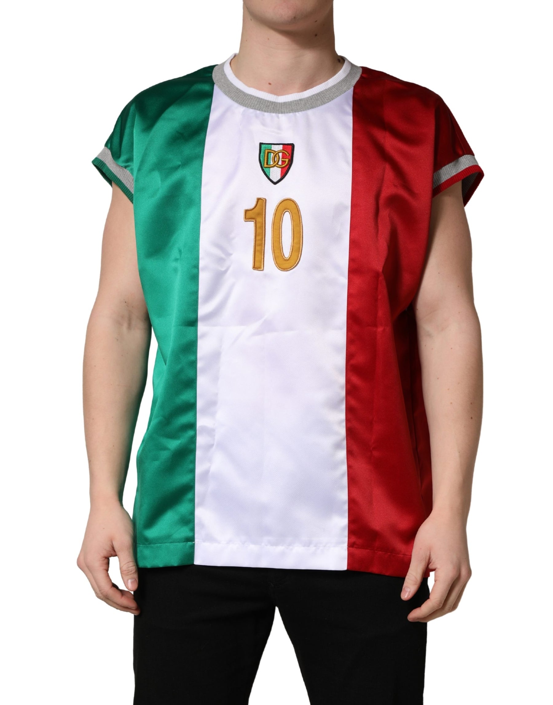Dolce & Gabbana Multicolor Italian DG Logo Crew Neck T-shirt | Regal Royce