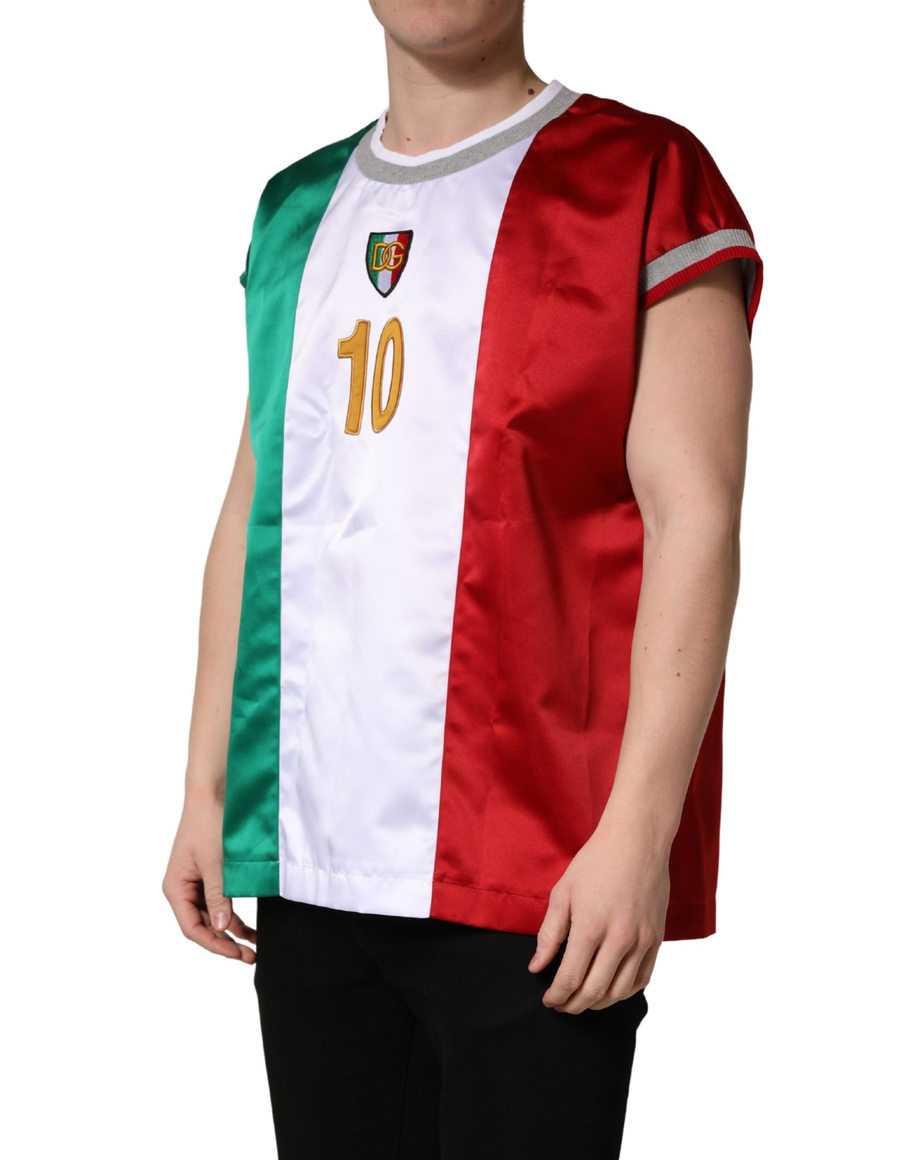 Dolce & Gabbana Multicolor Italian DG Logo Crew Neck T-shirt | Regal Royce