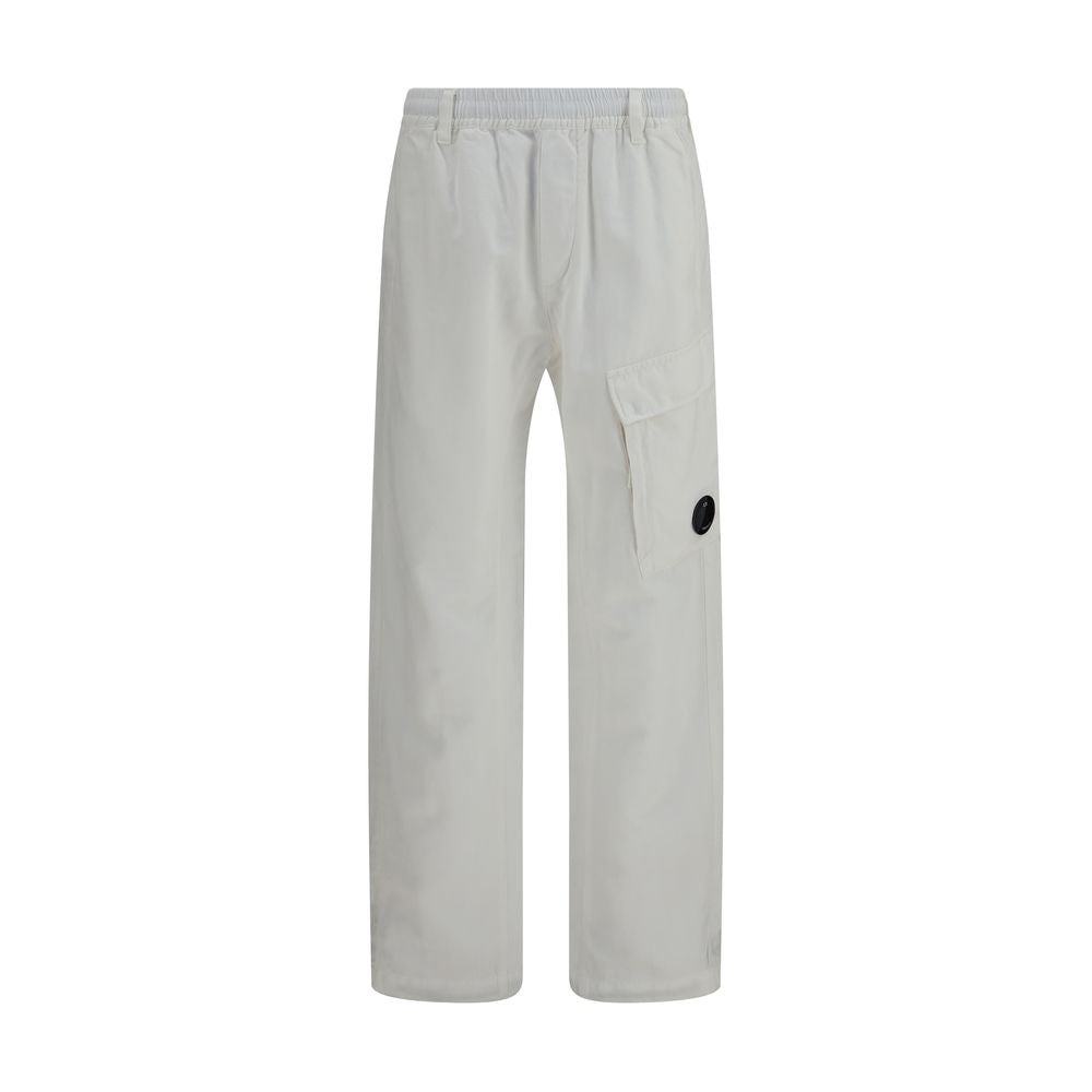 C.P. Company White Cotton Cargo Pants | Regal Royce