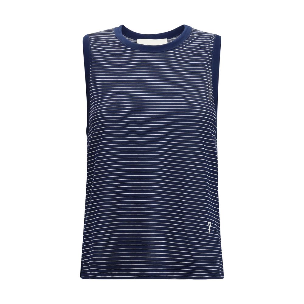 Ami Paris Blue Cotton Tank Tops | Regal Royce
