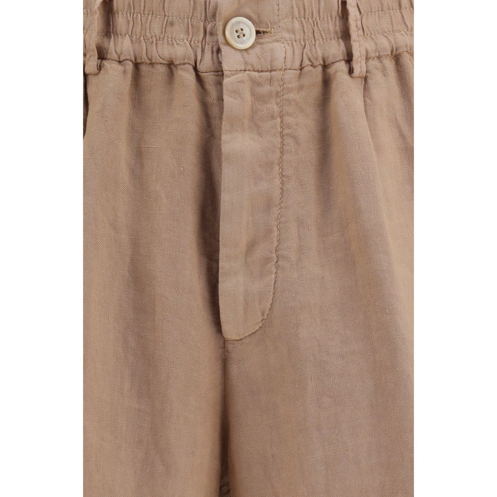 Brunello Cucinelli Brown Linen Bermuda Shorts | Regal Royce