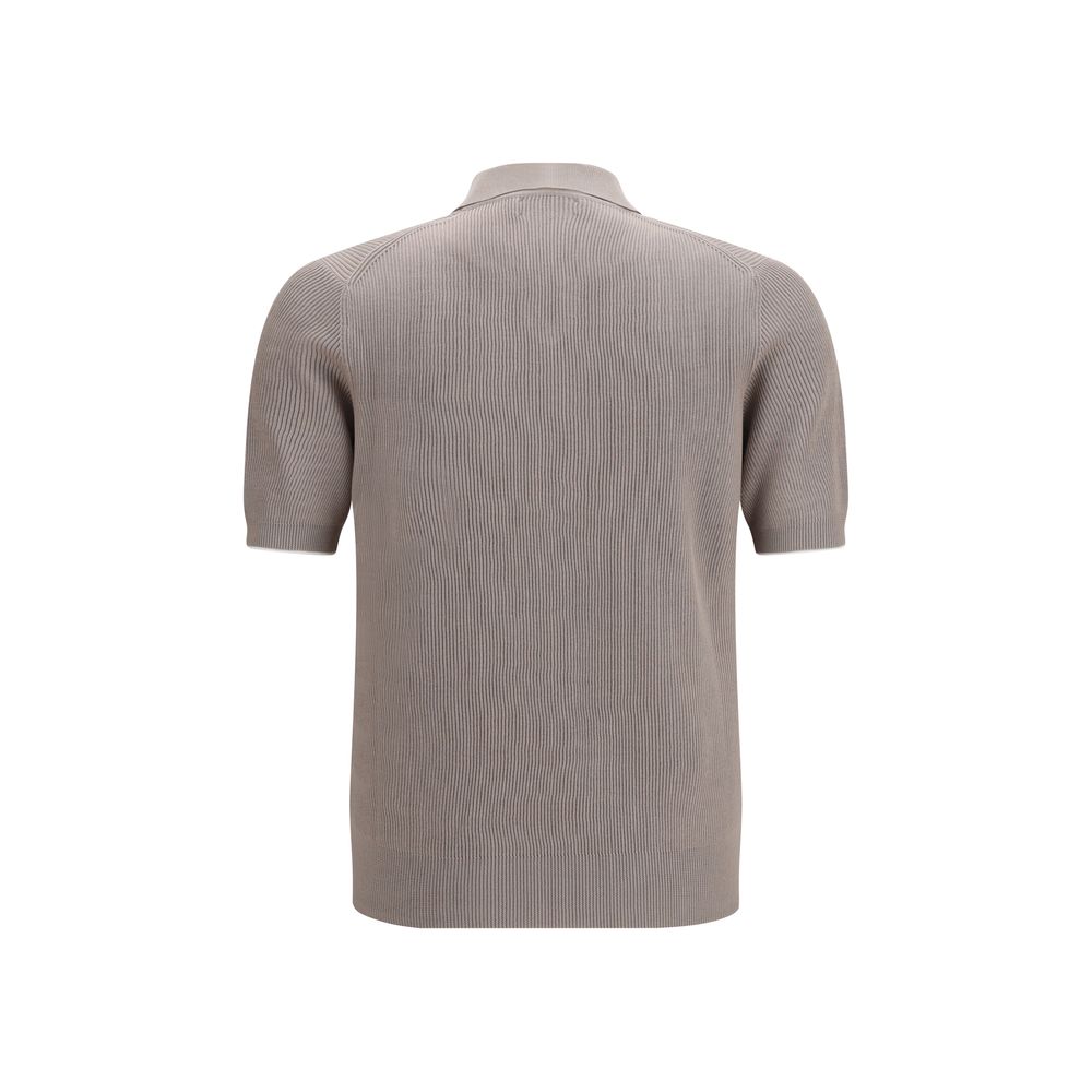 Brunello Cucinelli Gray Cotton Polo Shirt | Regal Royce