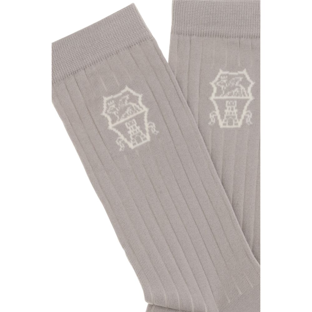 Brunello Cucinelli Beige Cotton Socks | Regal Royce