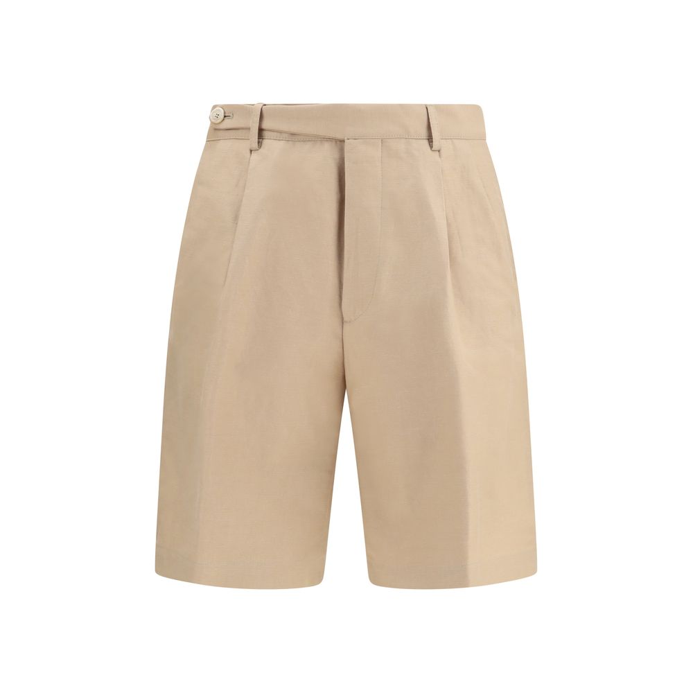 Brunello Cucinelli Beige Cotton Bermuda Shorts | Regal Royce